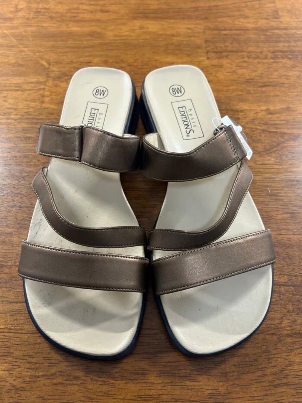 NWT Basic Editions Bronze Sandals
